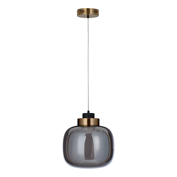 Pendelleuchte EXEMLAR Smoky - Rauchglas / Aluminium - 1-flammig - Image 6