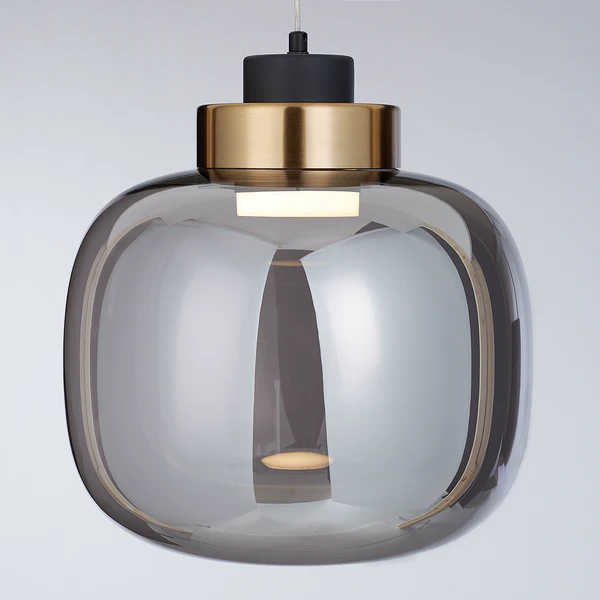 Pendelleuchte EXEMLAR Smoky - Rauchglas / Aluminium - 1-flammig - Image 7