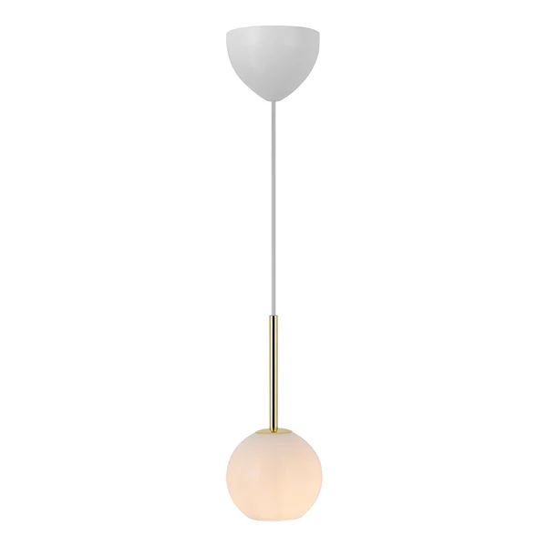 Pendelleuchte Franca 1-flammig - Messing / Opalglas - Weiß - Image 4