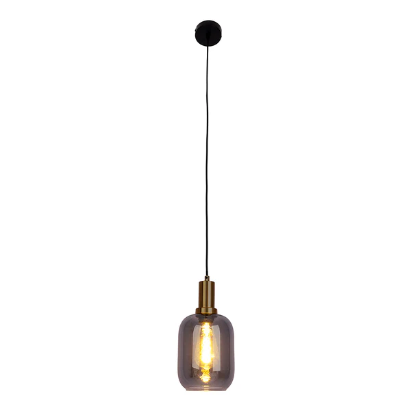 Pendelleuchte Fumo 1-flammig - Eisen - Schwarz / Gold - Durchmesser: 21 cm - Image 5