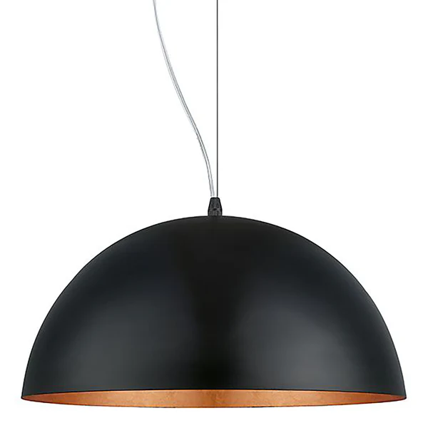 Pendelleuchte Gaetano I - Stahl - 1-flammig - Schwarz / Kupfer - Durchmesser Lampenschirm: 53 cm