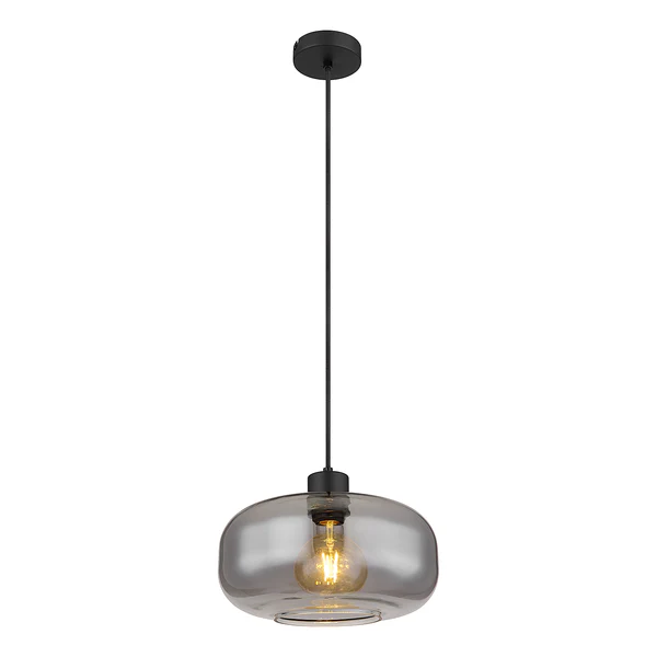 Pendelleuchte Giuseppe - Farbglas / Eisen - 1-flammig - Grau - Image 3