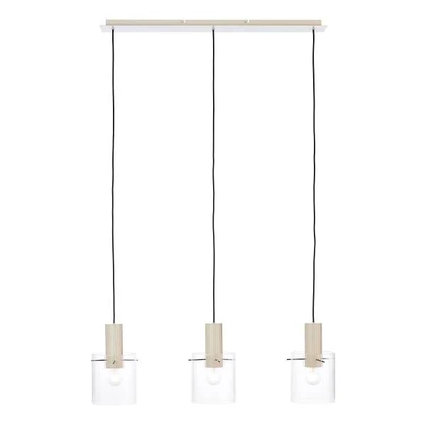 Pendelleuchte Göteburg - Aluminium / Klarglas - Beige - Flammenanzahl: 3 - Image 2