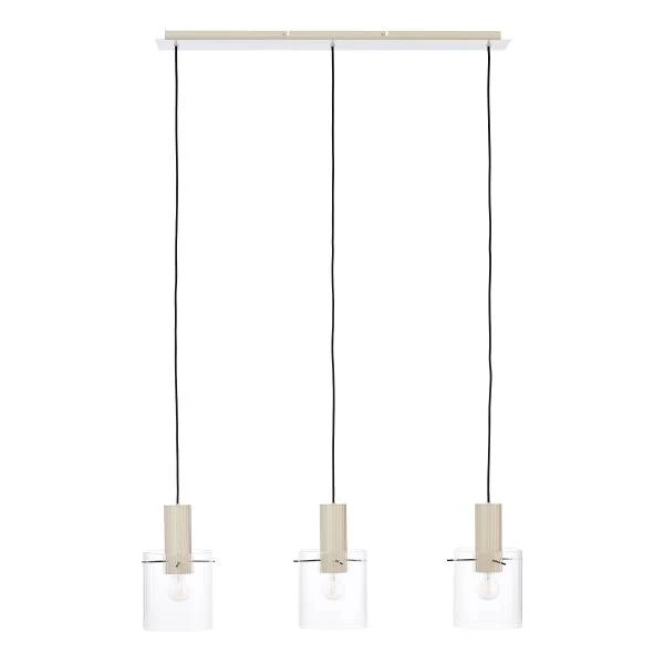 Pendelleuchte Göteburg - Aluminium / Klarglas - Beige - Flammenanzahl: 3 - Image 3