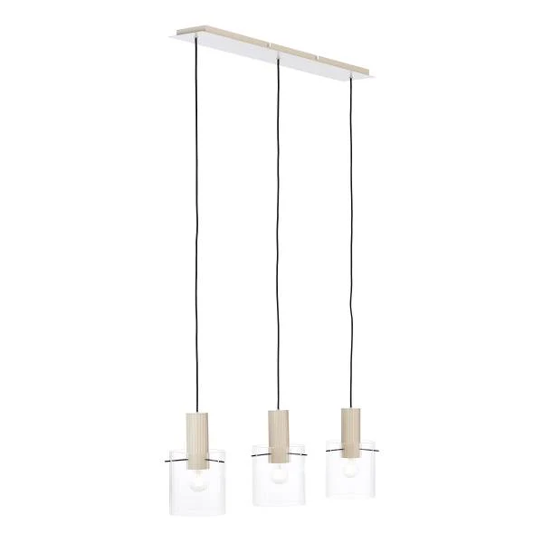 Pendelleuchte Göteburg - Aluminium / Klarglas - Beige - Flammenanzahl: 3 - Image 4