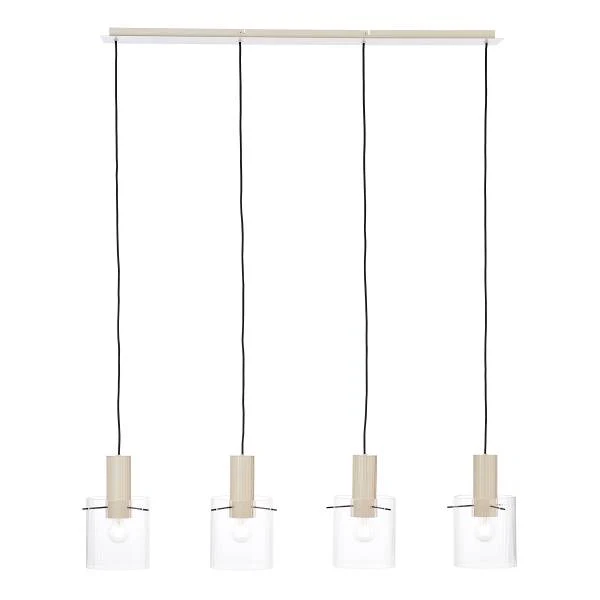 Pendelleuchte Göteburg - Aluminium / Klarglas - Beige - Flammenanzahl: 4 - Image 2