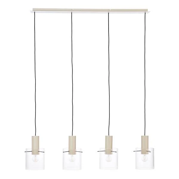 Pendelleuchte Göteburg - Aluminium / Klarglas - Beige - Flammenanzahl: 4 - Image 3