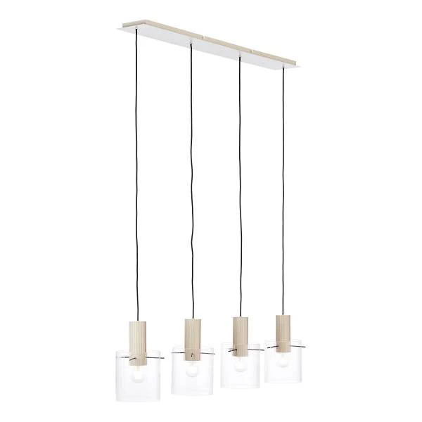 Pendelleuchte Göteburg - Aluminium / Klarglas - Beige - Flammenanzahl: 4 - Image 4
