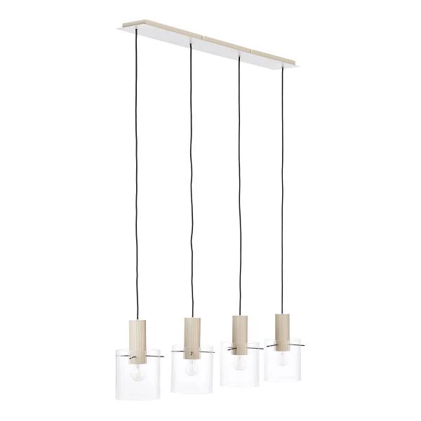 Pendelleuchte Göteburg - Aluminium / Klarglas - Beige - Flammenanzahl: 4 - Image 5
