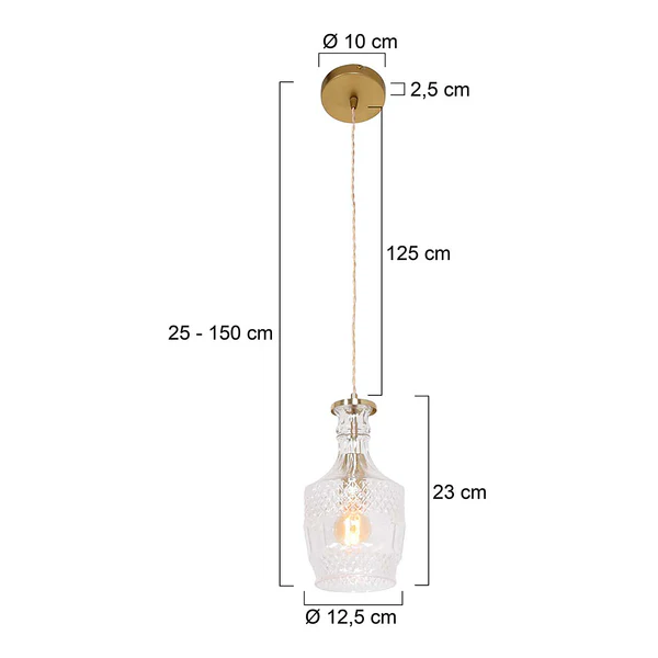 Pendelleuchte Grazioglass - Aluminium / Glas - 1-flammig - Messing - 13 x 23 cm - Image 12