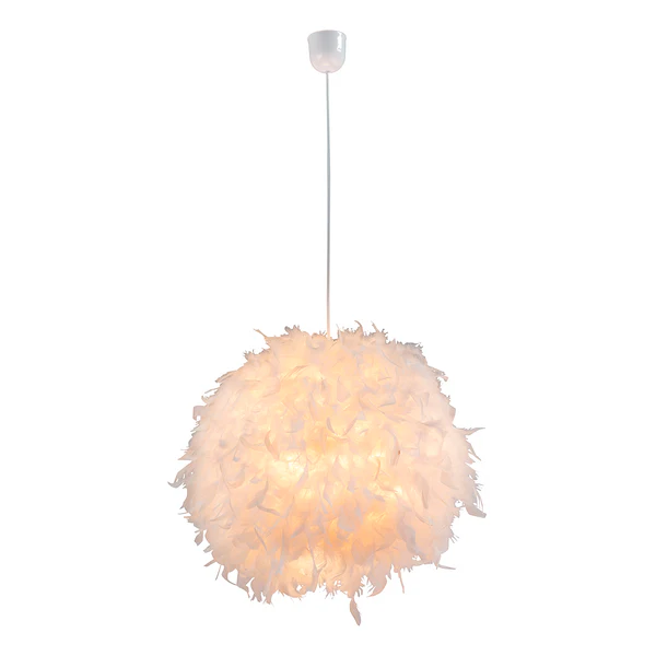 Pendelleuchte Katunga - Federn / Kunststoff - Weiß - 1-flammig - Durchmesser: 45 cm - Image 3
