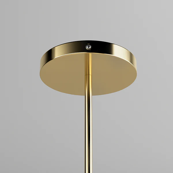 Pendelleuchte KJUL 5-flammig - Metall Gold glänzend / Glas Bernsteinfarben - Image 5