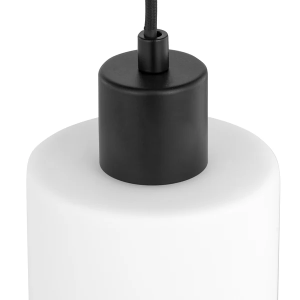 Pendelleuchte KOLIND 3-flammig - Metall Schwarz / Opalglas Weiß - Image 4