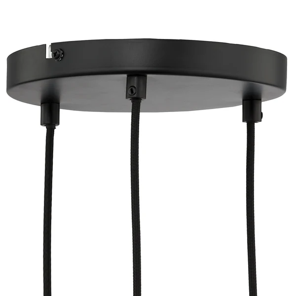 Pendelleuchte KOLIND 3-flammig - Metall Schwarz / Opalglas Weiß - Image 5