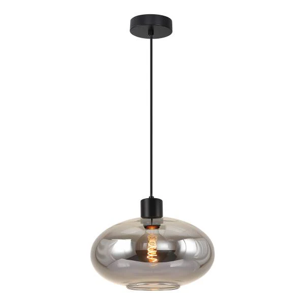 Pendelleuchte Laport Rund - Gusseisen / Rauchglas - Schwarz - Flammenanzahl: 1 - Image 4