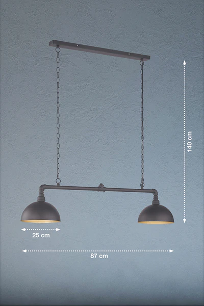 Pendelleuchte Leitung 2-flammig - Eisen - Image 3