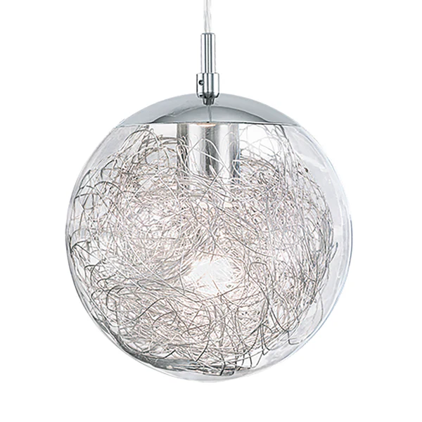 Pendelleuchte Luberio - Glas / Aluminium - 1-flammig