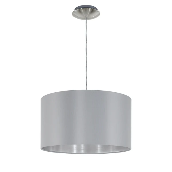 Pendelleuchte Maserlo I - Mischgewebe / Stahl - 1-flammig - Silber - Image 2