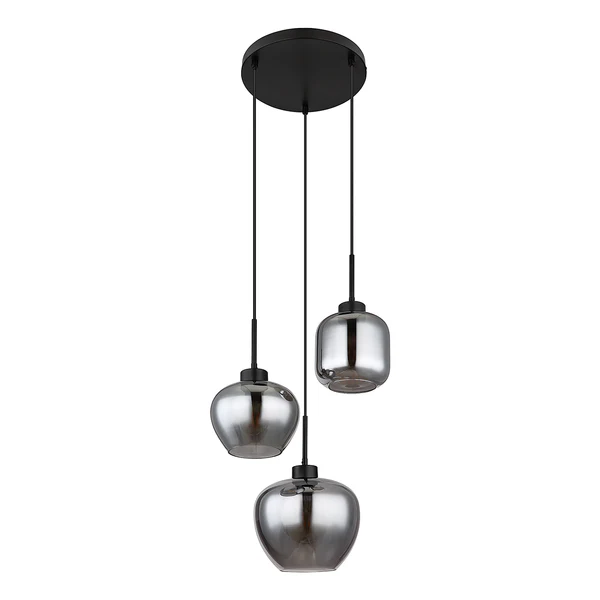 Pendelleuchte Matt Typ A - Farbglas / Eisen - 3-flammig - Image 3
