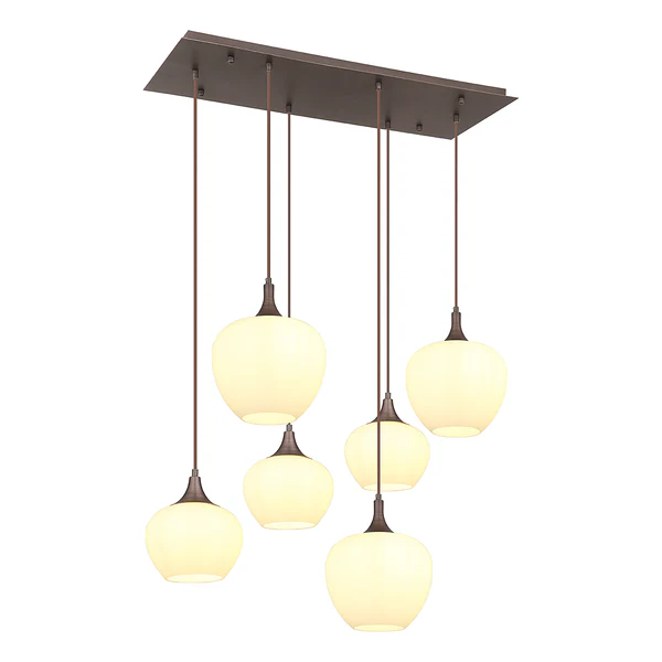 Pendelleuchte Maxy Typ B - Opalglas / Eisen - 6-flammig - Image 3