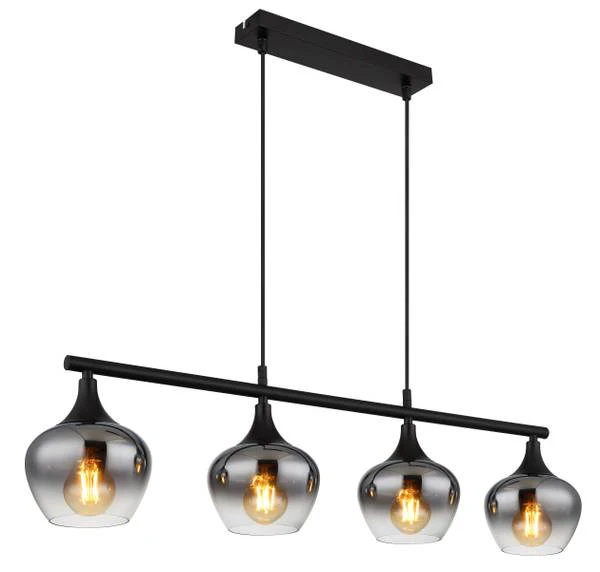 Pendelleuchte Maxy Typ E - Rauchglas / Eisen - 4-flammig - Image 4