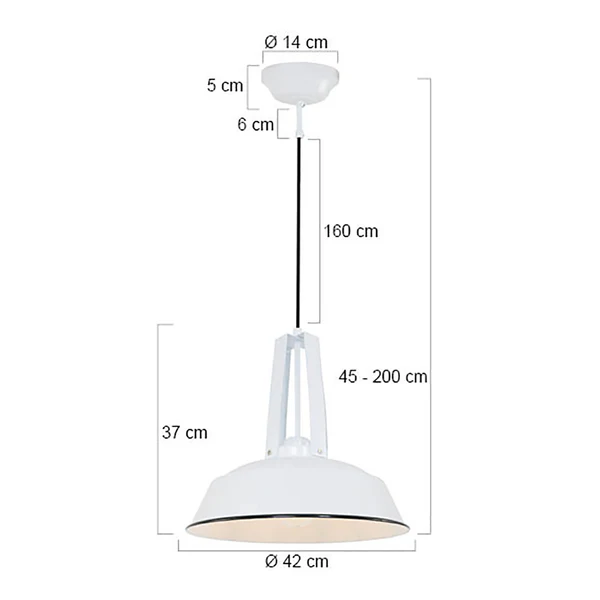 Pendelleuchte Mexlite XV - Stahl - 1-flammig - Weiß - Image 6