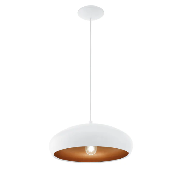 Pendelleuchte Mogano - Stahl - 1-flammig - Weiß / Kupfer - Image 3