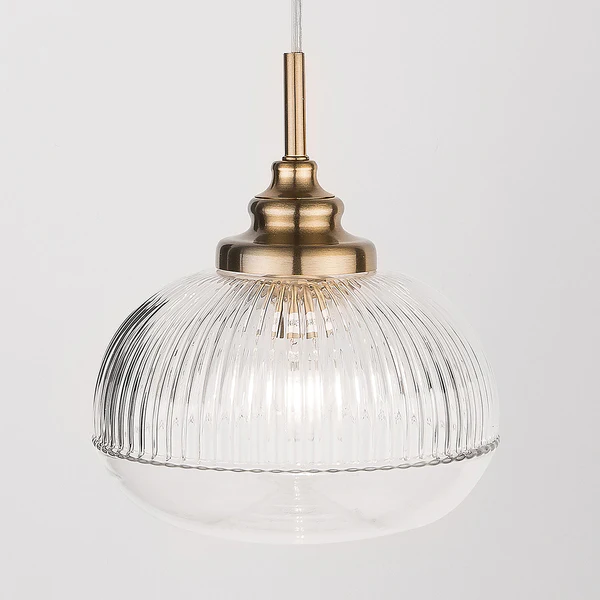 Pendelleuchte Mond Typ C - Klarglas / Aluminium - 1-flammig