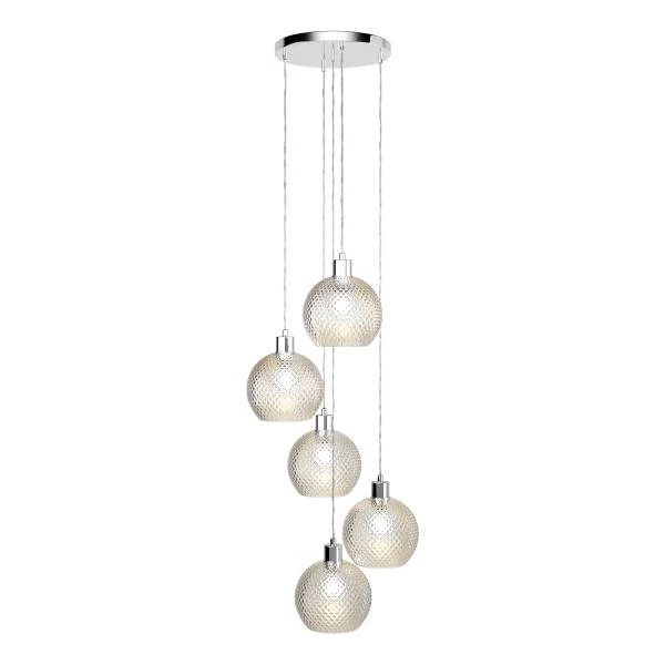 Pendelleuchte NADE 5-flammig - Glas / Eisen - Image 3