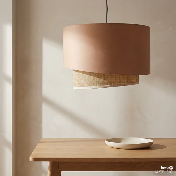 Pendelleuchte OKO Typ B - Textil / Rattan - 1-flammig - Image 5