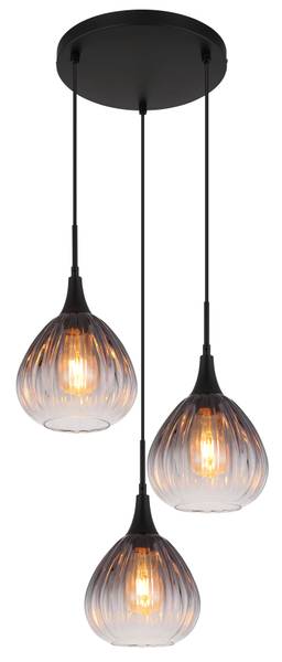 Pendelleuchte Olsen Typ A - Rauchglas / Eisen - 3-flammig - Image 3