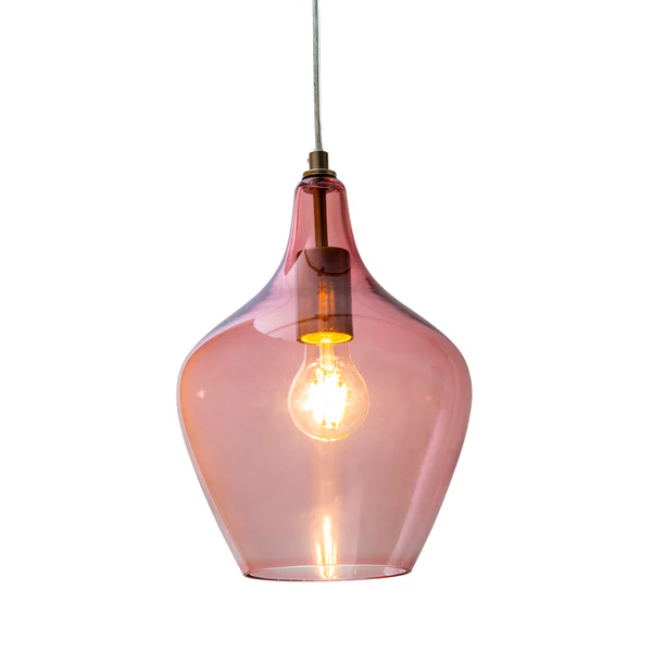 Pendelleuchte Paso - Glas / Eisen - 1-flammig - Babyrosa