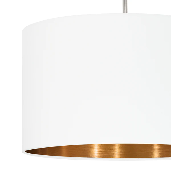 Pendelleuchte Pasteri I - Webstoff / Stahl - 1-flammig - Weiß - Durchmesser: 38 cm - Image 2