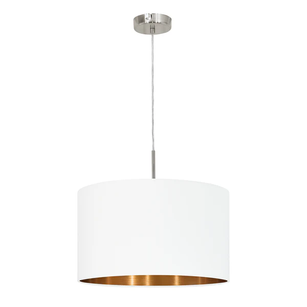 Pendelleuchte Pasteri I - Webstoff / Stahl - 1-flammig - Weiß - Durchmesser: 38 cm - Image 3