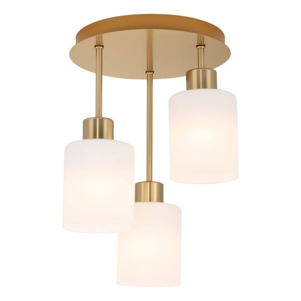 Pendelleuchte Polley - Gusseisen / Milchglas - Gold - Flammenanzahl: 3 - Image 3