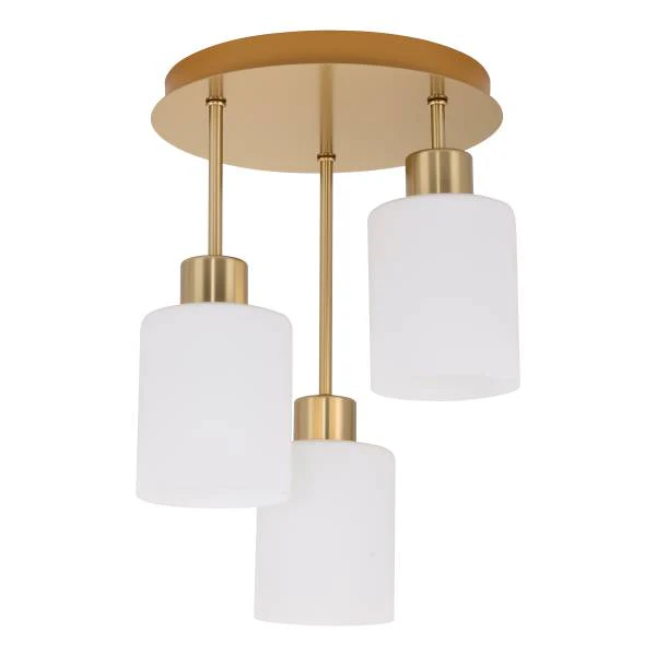Pendelleuchte Polley - Gusseisen / Milchglas - Gold - Flammenanzahl: 3 - Image 4