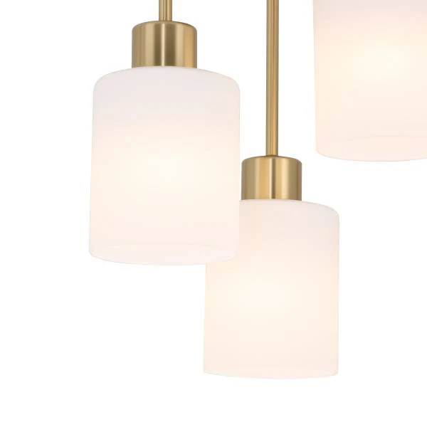 Pendelleuchte Polley - Gusseisen / Milchglas - Gold - Flammenanzahl: 3 - Image 5