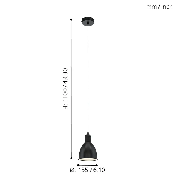Pendelleuchte Priddy II - Stahl - Schwarz - Flammenanzahl: 1 - Image 3