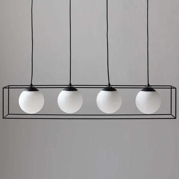 Pendelleuchte Q-Ball II - Milchglas / Eisen -4-flammig - Image 10