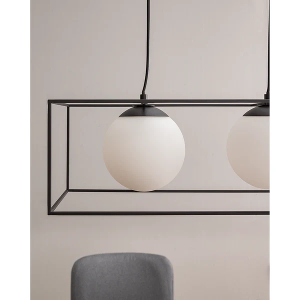 Pendelleuchte Q-Ball II - Milchglas / Eisen -4-flammig - Image 7