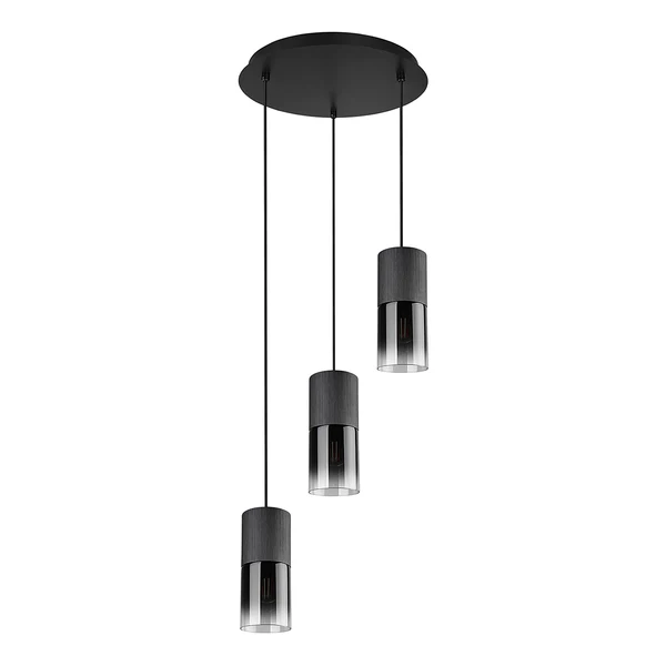 Pendelleuchte Robin Typ C - Rauchglas / Stahl - 3-flammig - Image 3