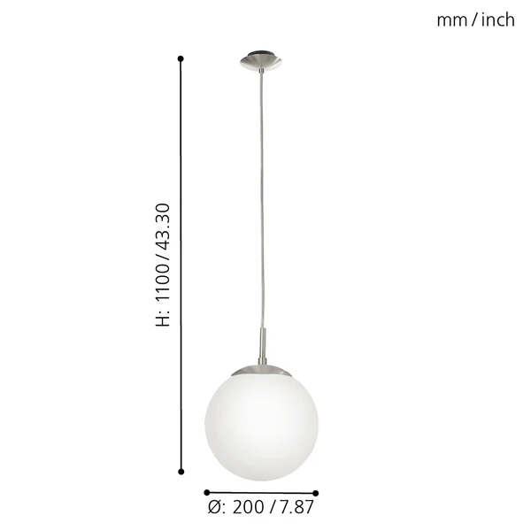 Pendelleuchte Rondo Opal - Opalglas / Stahl - 1-flammig - Durchmesser: 20 cm - Image 4