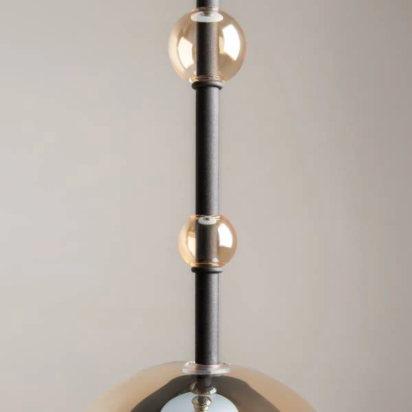 Pendelleuchte Ros - Farbglas / Metall - 1-flammig - Schwarz / Beige - Image 5