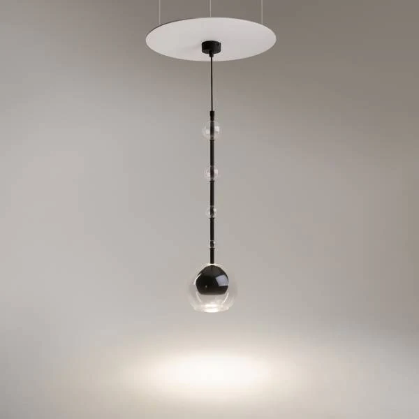 Pendelleuchte Ros - Klarglas / Metall - 1-flammig - Schwarz - Image 4
