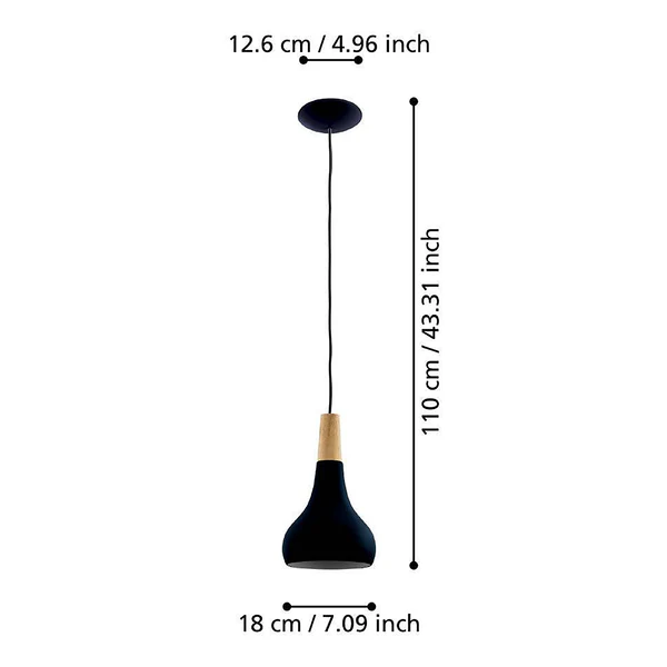 Pendelleuchte Sabinar - Stahl - 1-flammig - Schwarz - Durchmesser: 18 cm - Image 6
