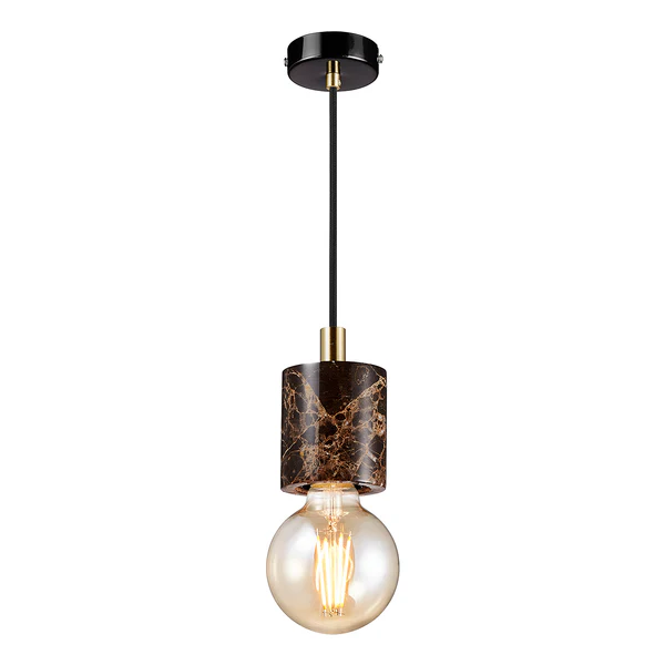 Pendelleuchte Siv - Marmor - 1-flammig - Braun - Image 4