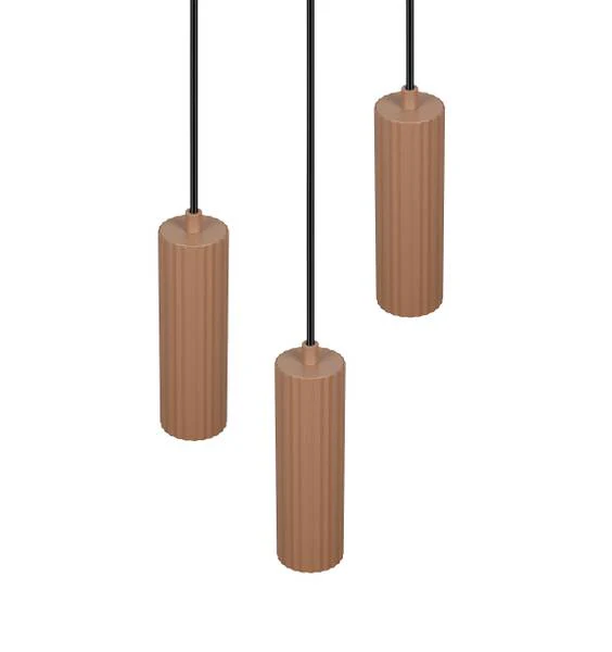 Pendelleuchte Soka rund - Eisen - 3-flammig - Braun - Image 4