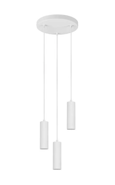 Pendelleuchte Soka rund - Eisen - 3-flammig - Weiß - Image 5