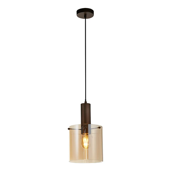 Pendelleuchte Sweden 1-flammig - Stahl / Glas - Bernstein - Image 2