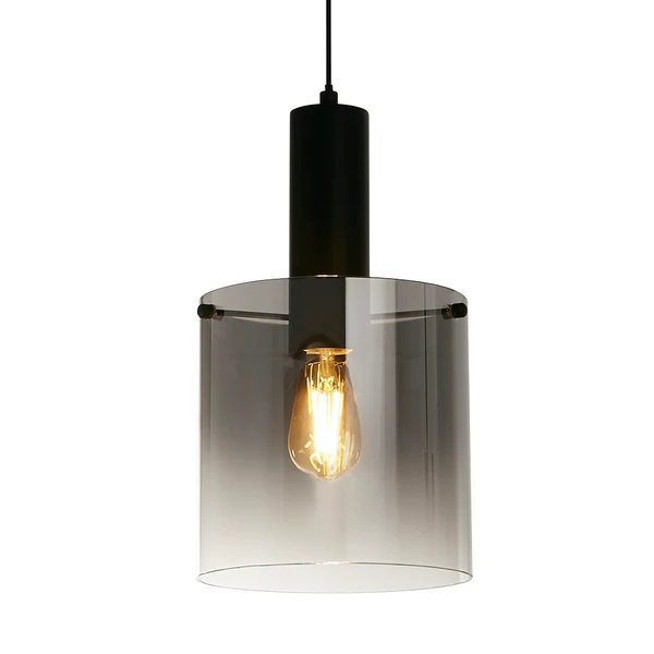 Pendelleuchte Sweden 1-flammig - Stahl / Glas - Schwarz